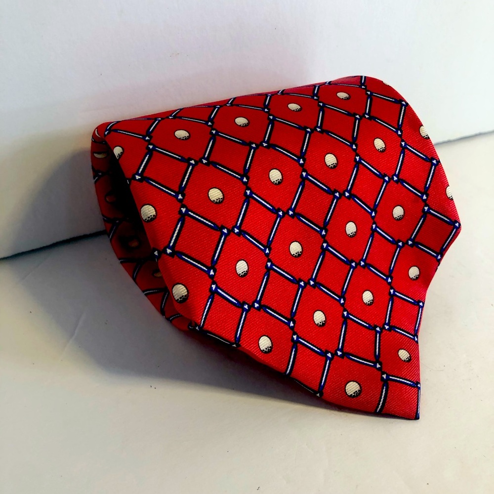 Chaps-Ralph Lauren Neck Tie. Red, 100% Italian Silk.